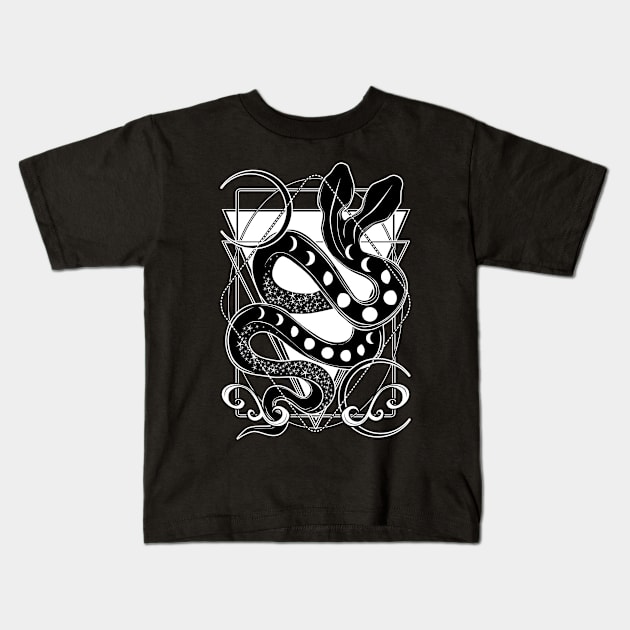Moon Serpent Kids T-Shirt by Von Kowen